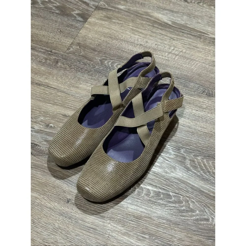 VanEli tan brown strappy ballet flat 9 Marjory